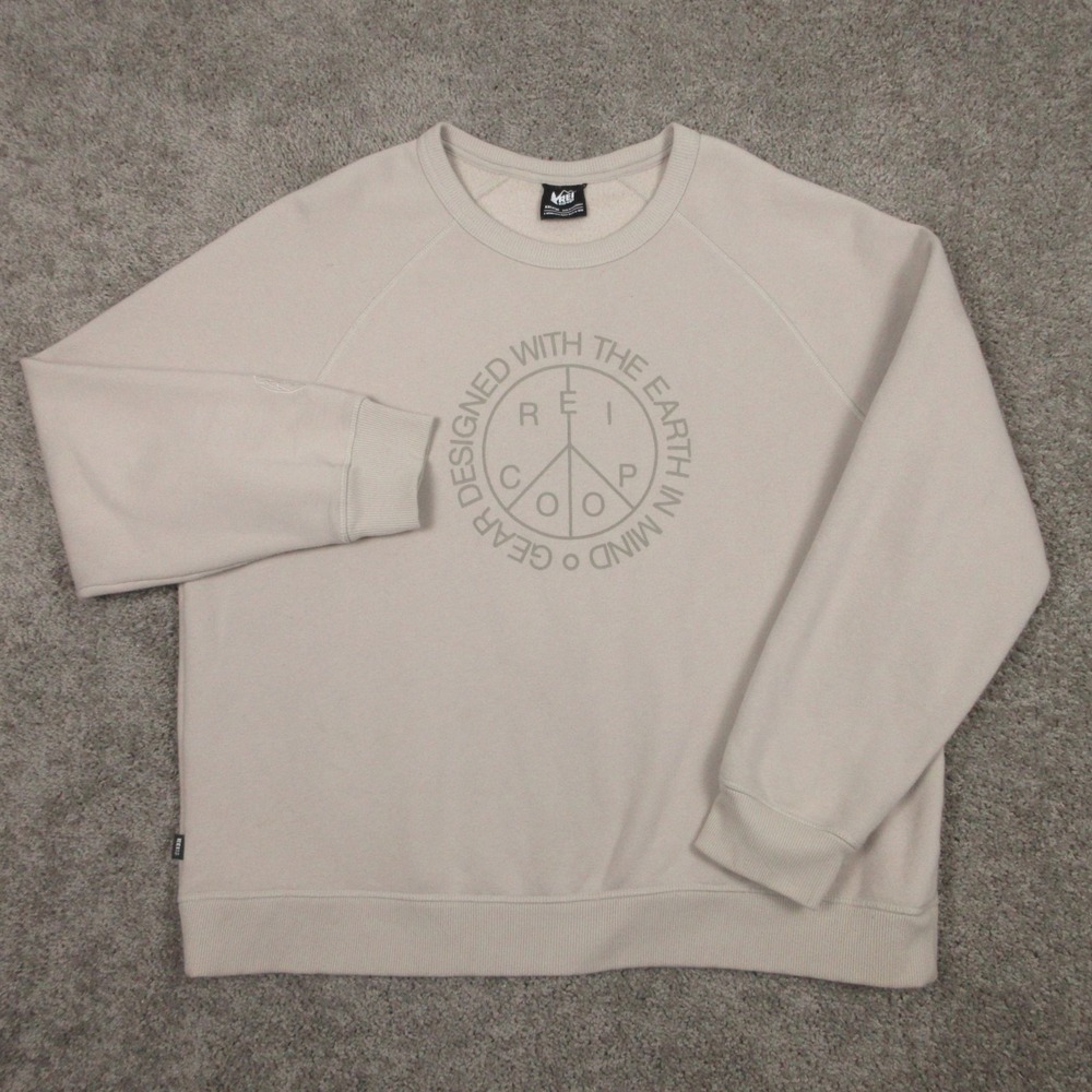 REI Co-op Sweater Mens 2XL Beige‎ Raglan Outdoor Crewneck Sweatshirt Pullover